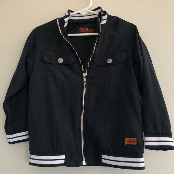 7 For All ManKind Boys Jacket 3t navy luxury designer windbreaker - Picture 1 of 7